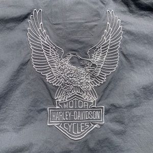 Harley Davidson Grey Zip Up w/ Sewed Detai…